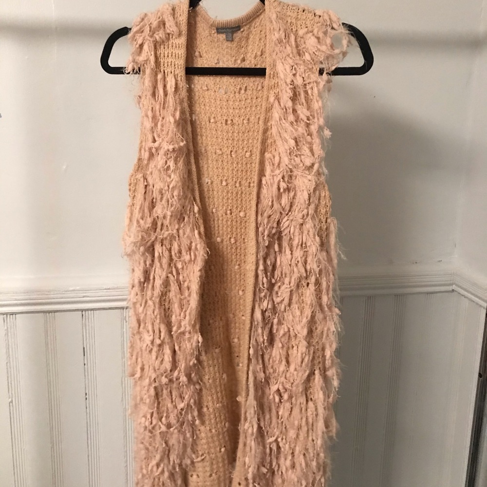 Blush Shag Midi Vest